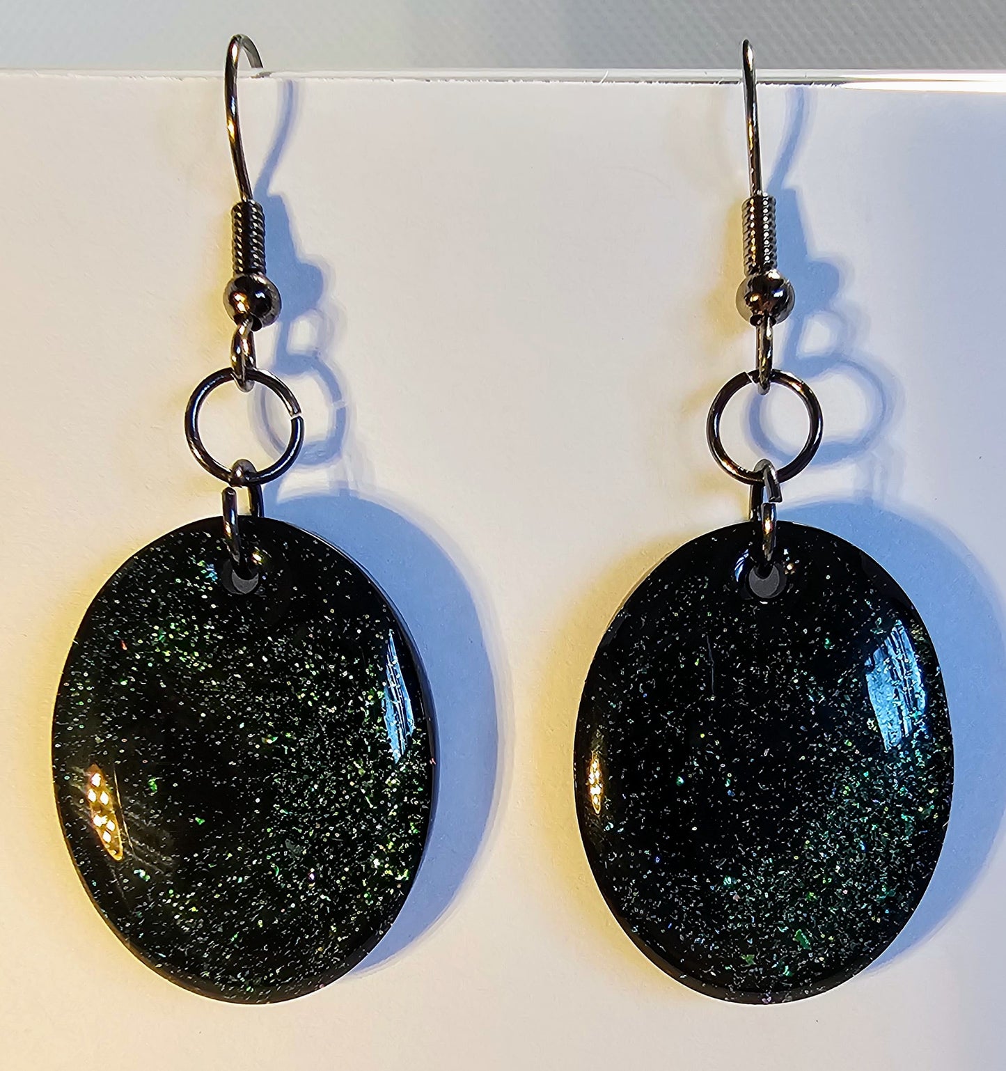 Emerald glitter earrings