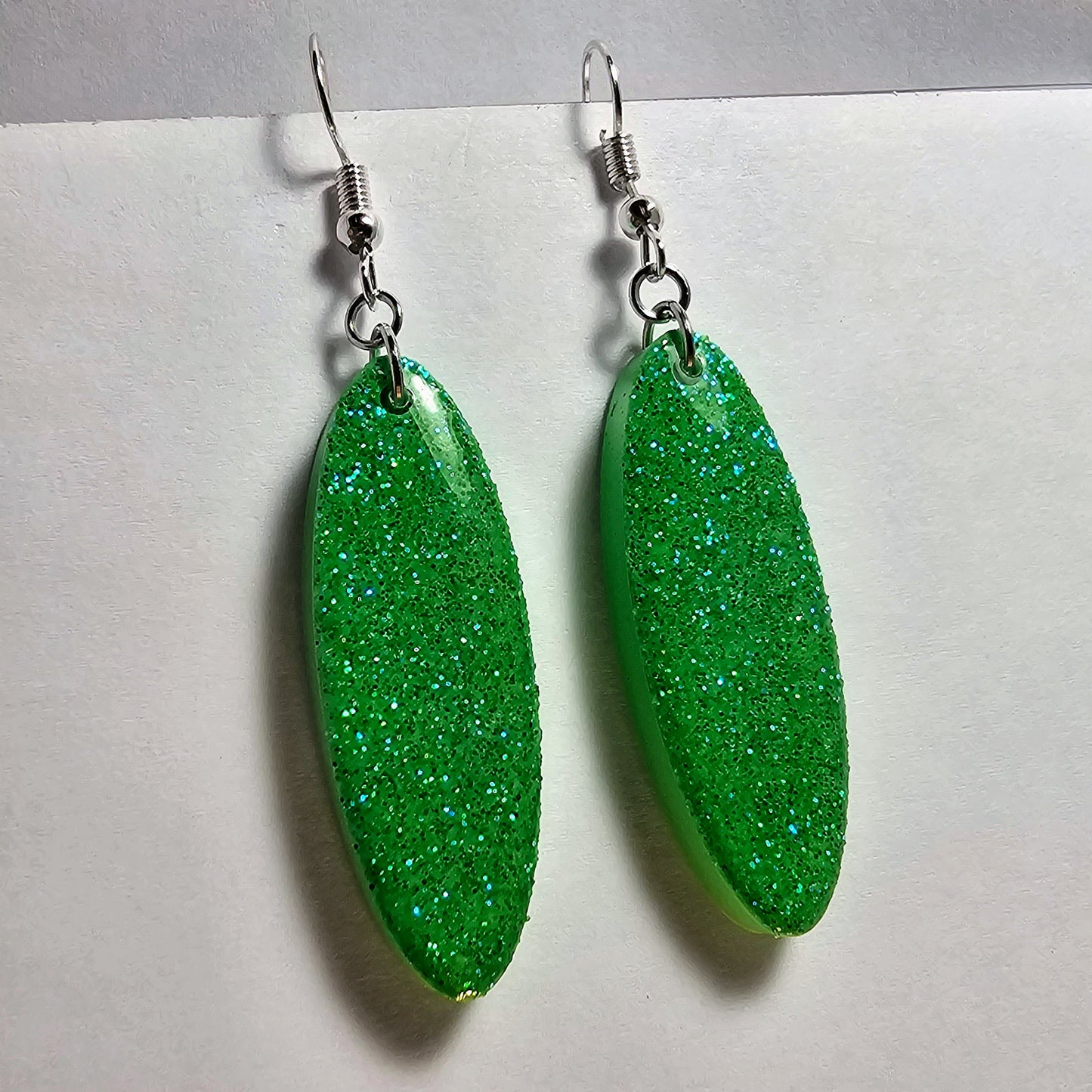 Green Glitter Earrings
